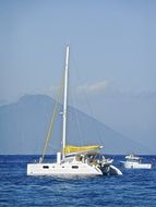 white yacht in the sea