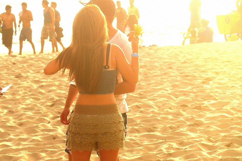 romantic couple on the beach in Latin America