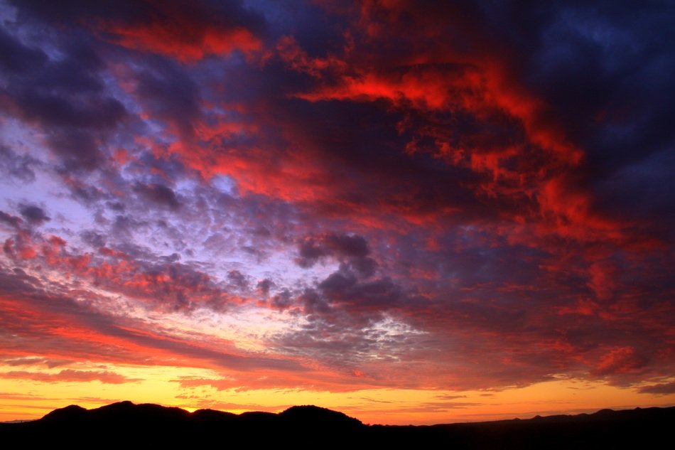 sunset in the desert of Arizona