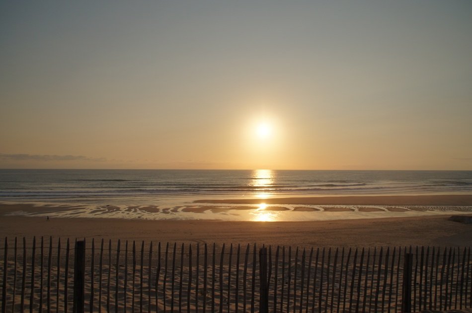 Waves on the beach in France