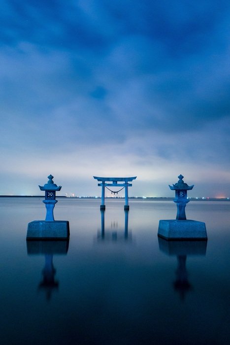 temple at sunset in kumamoto