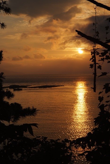 Horizon with the sunset