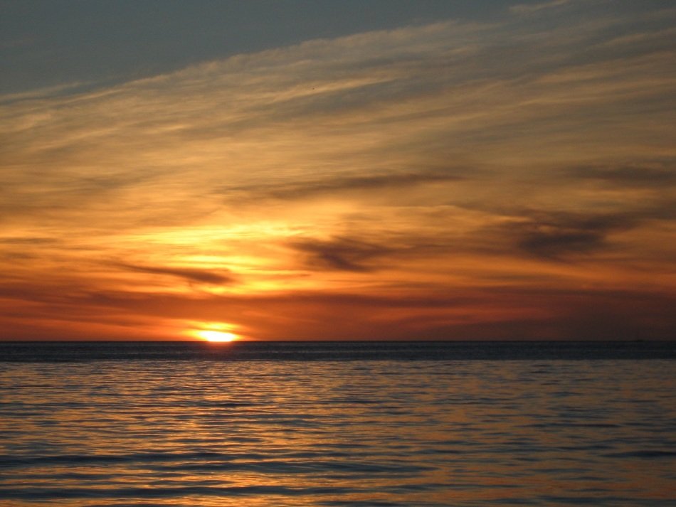 sunset reflecting in the ocean