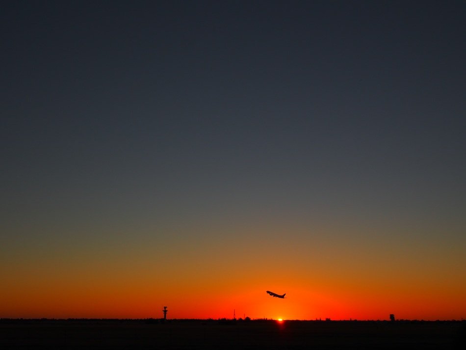 Sunset in Adelaide Airport