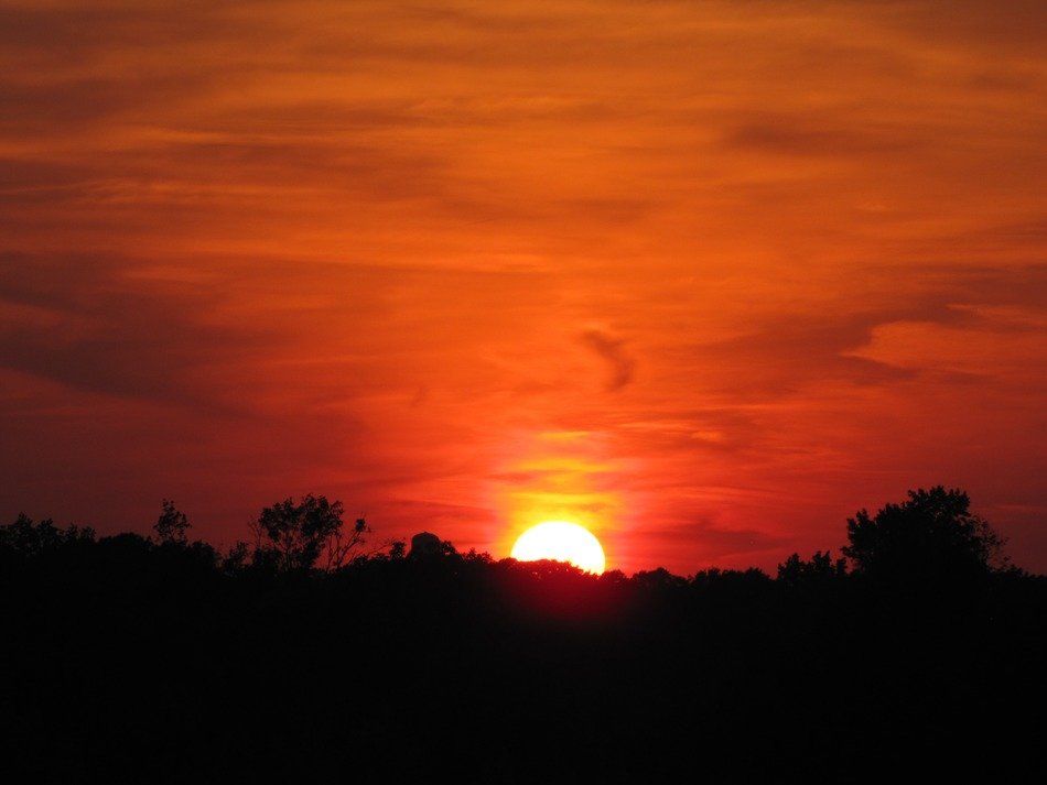 orange sunset over mississippi