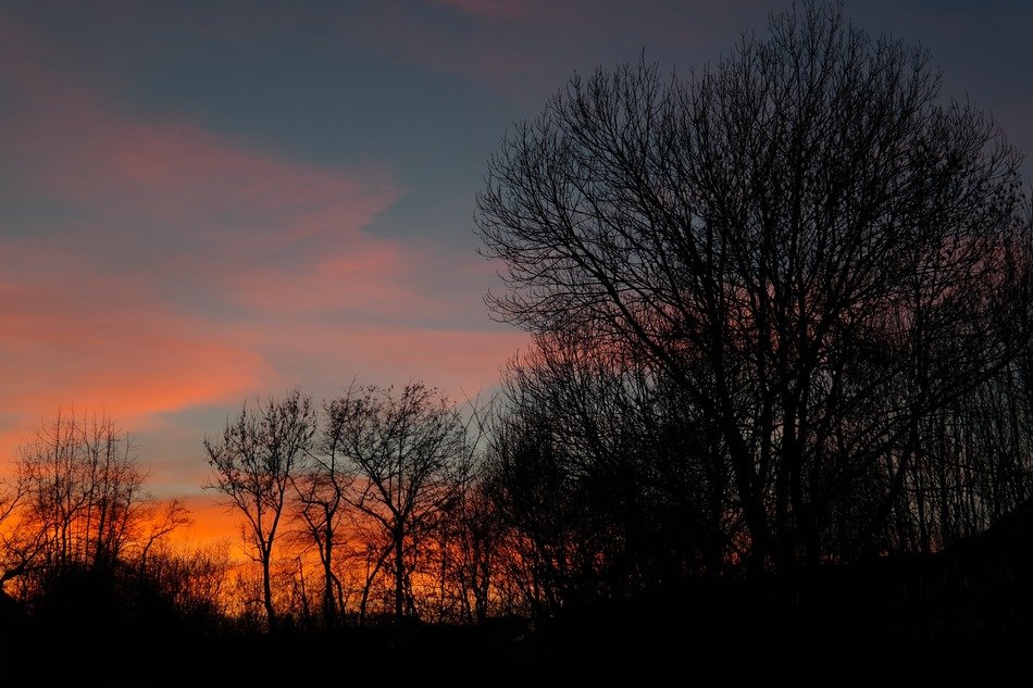 Beautiful afterglow in the evening