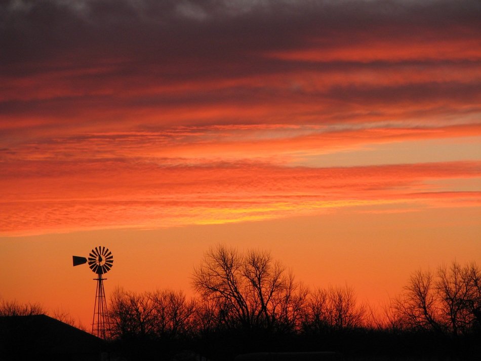 windmill sunrise