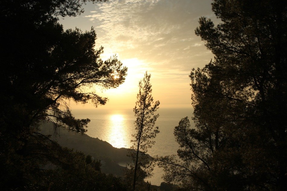 romantic evening by the sea