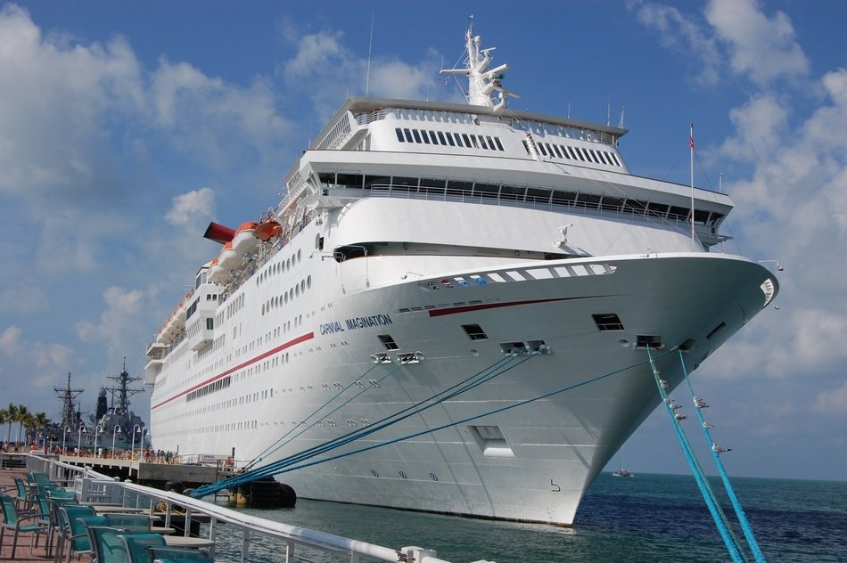 cruise liner on the pier