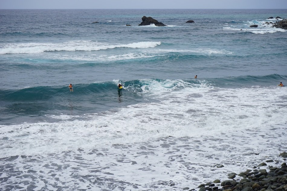 fun swimming on the coast