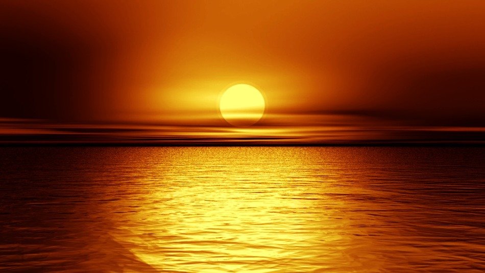 Beautiful sunset above the ocean