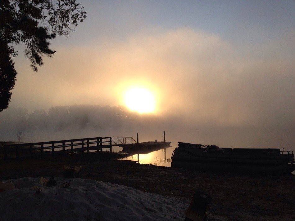 Landscape of sunrise over the lake