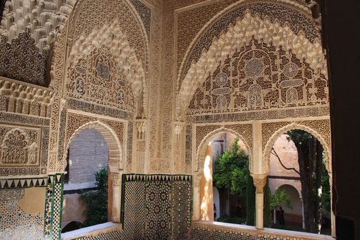 wooden windows in the palace