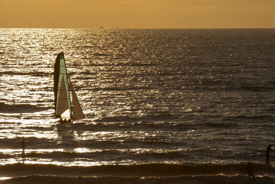 sailboat in the sea in Zandvoort
