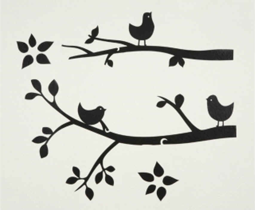 simple tree and bird silhouettes