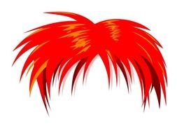 red Cartoon Hair drawing
