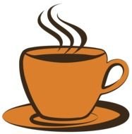 brown cup with Coffee on saucer, drawing