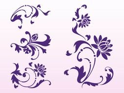 varied floral curls as a pattern