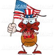 Americana Vector Cartoon Of A Smiling Patriotic Uncle Sam Ant