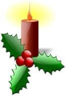 Christmas candle and berry drawing