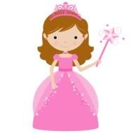 princess in a pink dress as a picture for clipart
