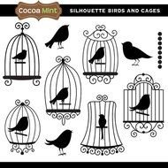 Silhouette Birds And Cages By Cocoamint On Etsy