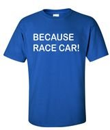 blue t-shirt with the inscription
