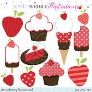 Red Strawberry Graphics Dessert Clip