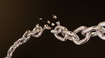 silver torn chain on a black background