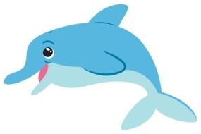 blue cute fish drawing