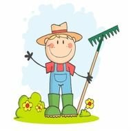 Cute Stick Figure Boy Gardener Farmer Acrylic Cut Outs Zazzle
