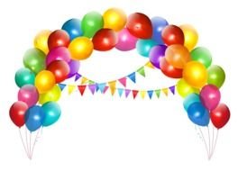 festive arch of balloons as a picture for clipart