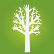 White and green tree drawing clipart