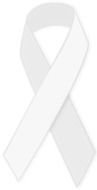 white ribbon cancer on a white background