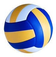 three-color volleyball ball on a white background