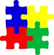 Clipart of Four Puzzle Pieces