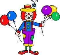 clown with balloons as a picture for clipart