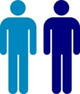 drawn blue and dark blue male symbols