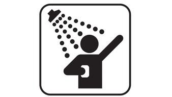 shower like a black pictogram
