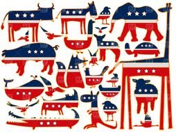 Political Party poster with animals drawing