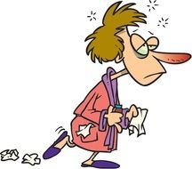 Clip art of the sick human