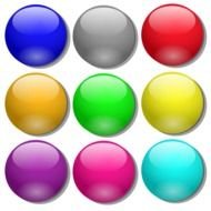 balls of different colors on a white background