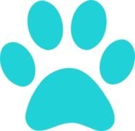 Bright Teal Paw Print Vector Online Royalty