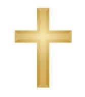 yellow cross on a black background