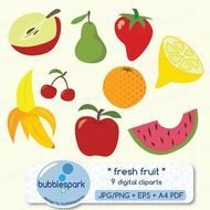 Fresh Fruit Digital Summer Fruits By Bubblesparkstore &euro;3