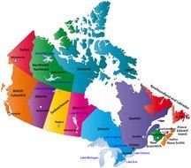 Colorful Map Of Canada Showing Canadian Provinces And Provincial