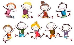 Colorful drawing of the children clipart