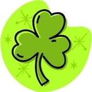 Shamrock With Green Background And Stars