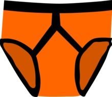 painted orange men's underpants