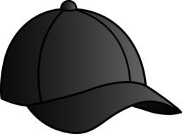 black baseball cap as a graphic image